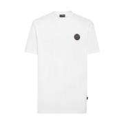 Plein Sport Bomull T-shirt med plastplatta White, Herr