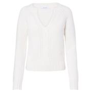 Max Mara Cashmere V-Neck Pullover Sweater White, Dam