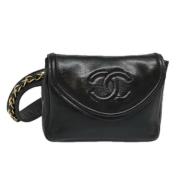 Chanel Vintage Pre-owned Laeder crossbodyvskor Black, Dam