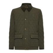 Burberry Quiltad landsjacka med corduroykrage Green, Herr