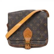 Louis Vuitton Vintage Pre-owned Tyg axelremsvskor Brown, Dam