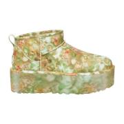 UGG Blommotiv Plattformstövlar Green, Dam