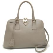 Prada Vintage Pre-owned Laeder handvskor Beige, Dam