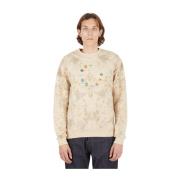 Virón Grafisk Crewneck Sweatshirt Beige, Herr