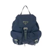 Prada Vintage Pre-owned Canvas ryggsckar Blue, Dam