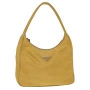 Prada Vintage Pre-owned Nylon handvskor Yellow, Dam