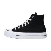 Converse Svarta höga plattformsneakers Black, Dam