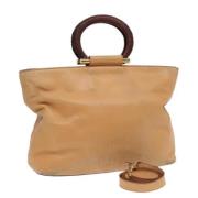 Celine Vintage Pre-owned Laeder handvskor Beige, Dam