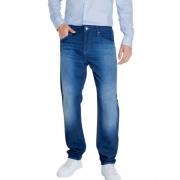 Emporio Armani Blå Jeans 5 Ficka J13 Stil Blue, Herr