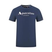 Aquascutum Bomull T-shirt med Union Jack flagga Blue, Herr