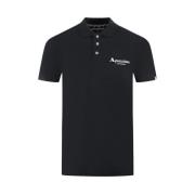 Aquascutum Bomullspolo med kontrastlogo Black, Herr