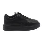 Exton Svarta Läder Låga Sneakers Black, Herr