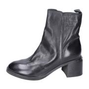 Moma Vintage Läder Ankelboots för Kvinnor Black, Dam