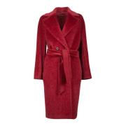 Max Mara Studio Galante Kvinnors Ullblandad Kappa Red, Dam