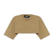 Dsquared2 Kort löst sittande t-shirt Beige, Dam