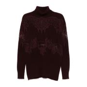 Ermanno Scervino Bordeaux Röd Kashmir Stickad Tröja Red, Dam