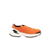 Neil Barrett Bolt Sneakers - Tekniskt Tyg - Snörning Orange, Herr