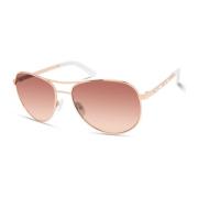 Guess Brun Gradient Metallram Solglasögon Pink, Dam