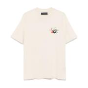 Amiri Grafiskt Logo Beige Bomull T-shirt White, Herr