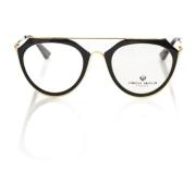 Frankie Morello Aviator Glasögon med Svarta Acetatramar Black, Unisex