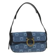 Salvatore Ferragamo Pre-owned Pre-owned Canvas axelremsvskor Blue, Dam