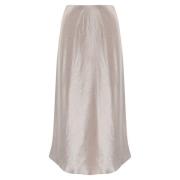 Max Mara Puderrosa Metallic Midi Kjol Pink, Dam