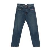 Amish Indigo Blå Denim Jeans Blue, Dam