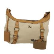 Burberry Vintage Pre-owned Canvas axelremsvskor Beige, Dam