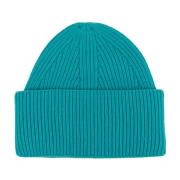 Laneus Räfflad Cashmere Beanie Made in Italy Green, Herr