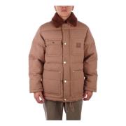 Carhartt Wip Front Logo Dragkedja Kappa med Fickor Brown, Herr