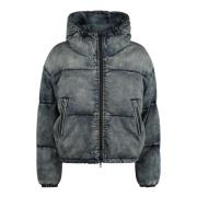 Diesel Denim Pufferjacka med huva Blue, Dam