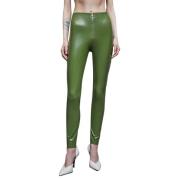 Patrizia Pepe Högmidjade leggings i fejkläder Green, Dam