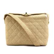 Chanel Vintage Pre-owned Raffia axelremsvskor Beige, Dam