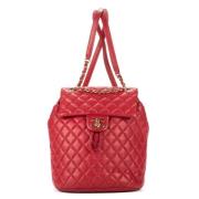 Chanel Vintage Pre-owned Laeder ryggsckar Red, Dam