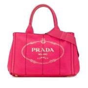 Prada Vintage Pre-owned Canvas handvskor Pink, Dam