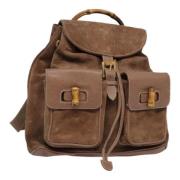 Gucci Vintage Pre-owned Mocka ryggsckar Brown, Dam