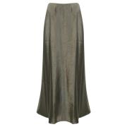 Max Mara Metallic Fluid Midi Kjol Green, Dam