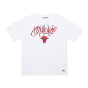 New Era Chicago Bulls Script Tee Vit/Röd White, Herr