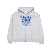 Obey Grå Fleece Dragkedja Hoodie Gray, Dam