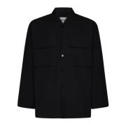 Jil Sander Svart Poplin Skjorta Klassisk Krage Black, Herr