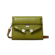 Tory Burch Lee Flap Axelväska Green, Dam