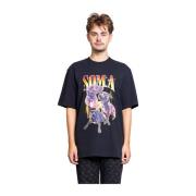 Marine Serre Svart Loose Fit T-shirt Black, Herr