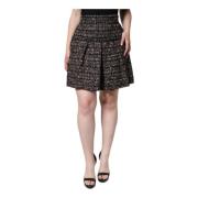 Dolce & Gabbana Tartan Tweed A-linje Mini Kjol Multicolor, Dam