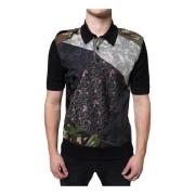 Dolce & Gabbana Camouflage Patchwork Silke Polo T-shirt Multicolor, He...