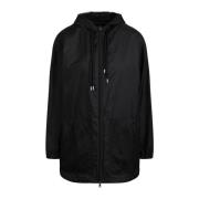 Moncler Mesh-panel huva jacka lätt konstruktion Black, Dam