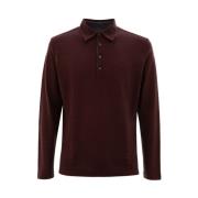 Corneliani Bordeaux Ull Polo Skjorta Brown, Herr