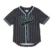 Karl Kani Herr Pinstriped Baseballtröja med Logotyp Black, Herr