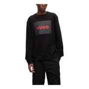 Hugo Boss Svart Logo Sweatshirt Snygg Design Black, Herr