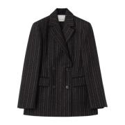 dagmar Pinstripe Blazer - Svart/Vit Black, Dam