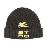 Etro Stickad Logo Beanie Mössa Green, Herr